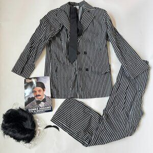 Gomez Addams Teen Boys Halloween Costume Youth Suit Wig Wednesday Dad